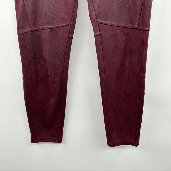 Free People Midnight Burgundy Faux Suede High Rise Ankle Leggings Size S - Picture 4 of 13